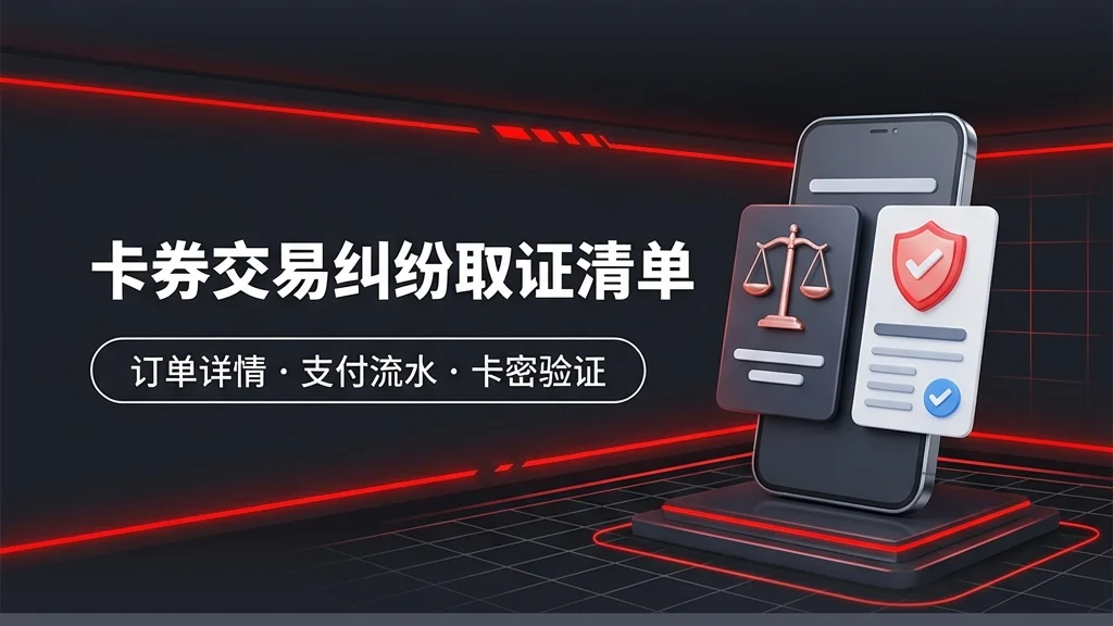 卡券交易常见纠纷的取证清单